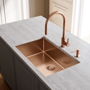 Ανοξείδωτη μπαταρία Eos με ντους Inox PVD Copper