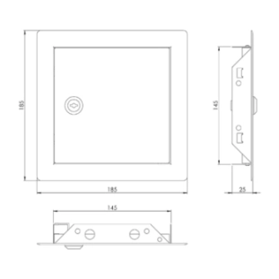ΘΥΡΙΔΑ ΕΠΙΣΚΕΨΗΣ ΜΕΤΑΛΛΙΚΗ ΜΕ ΚΛΕΙΔΑΡΙΑ EUROPLAST RLMA1515 2