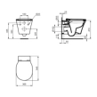 Ideal Standard Amazi II Κρεμαστή Λεκάνη RimLS+ με Κάθισμα Soft Closing