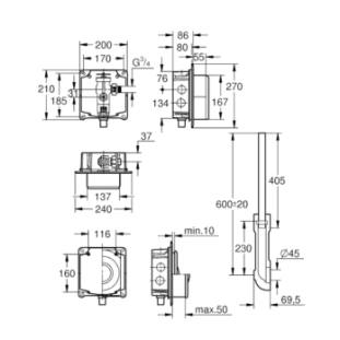 Grohe Εντοιχιζόμενο Φλουσόμετρο για WC 37153000 2