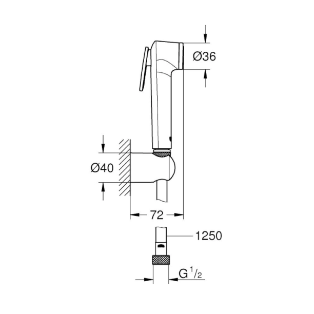 Σετ ντους μπιντέ Grohe Tempesta-F Trigger Spray...