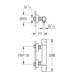 Grohe Grohtherm 800 34765000 Θερμοστατική Μπαταρία Ντους - Κορμός, Χρωμέ