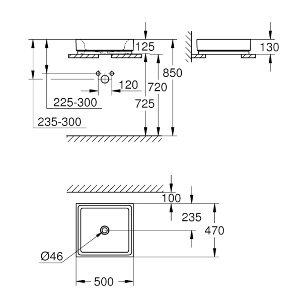 Grohe Cube Ceramic Νιπτήρας Ελεύθερης...