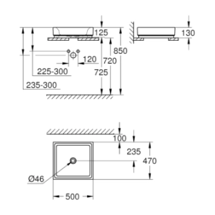 Grohe Cube Ceramic Νιπτήρας Ελεύθερης Τοποθέτησης 50x47cm 2