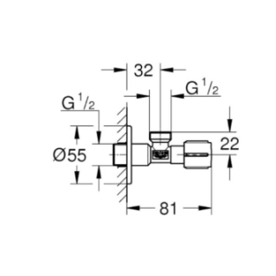 Grohe Γωνιακός Διακόπτης 1/2x1/2 Brushed Warm Sunset 2