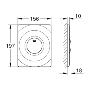 Grohe Surf Πλακέτα Ενεργοποίησης Φλουσόμετρου Χρωμέ 37063000 2