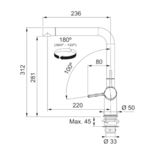 Franke Αναμεικτική Μπαταρία Κουζίνας Active Twist Decor Steel 3156858053 2