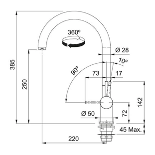 Μπαταρία Κουζίνας Franke Active Neo 3155001061, μαύρο ματ 2