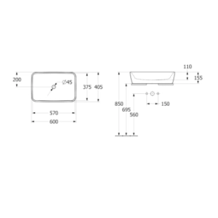 Villeroy&Boch Architectura Επιτραπέζιος Νιπτήρας Πορσελάνης 60x40,5cm 5A276001