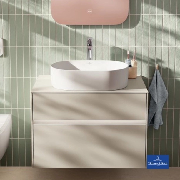 Villeroy&Boch Collaro Οβάλ Επιτραπέζιος Νιπτήρας Πορσελάνης 56x36cm Ματ Λευκό 4A1956RW
