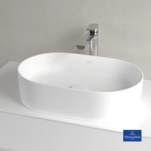 Villeroy&Boch Collaro Οβάλ Επιτραπέζιος Νιπτήρας Πορσελάνης 56x36cm Ματ Λευκό 4A1956RW