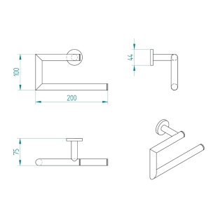 Κρίκος Πετσέτας Verdi Omicron Μαύρο Ματ - 3021305 2