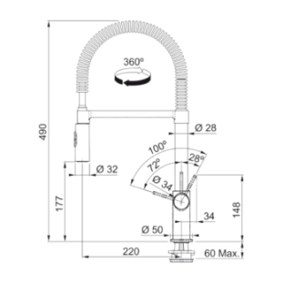 Μπαταρία κουζίνας Franke Fox Spray 2