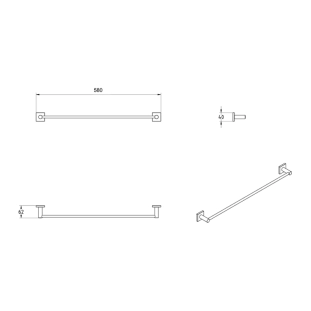 Πετσετοθήκη Verdi Delta Μονή Χρωμέ - 3060122 2