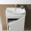 Σετ Έπιπλο 50cm Mini50S με Νιπτήρα Καθρέπτη και Φωτιστικό White Ματ Λάκα