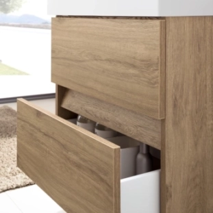 Σετ Έπιπλο 60cm Kora Nabucco Oak με Νιπτήρα, Ντουλάπι Καθρέπτη και Φωτιστικό