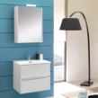 Σετ Έπιπλο 60cm Kora Ash Wood White με Νιπτήρα, Ντουλάπι Καθρέπτη και Φωτιστικό