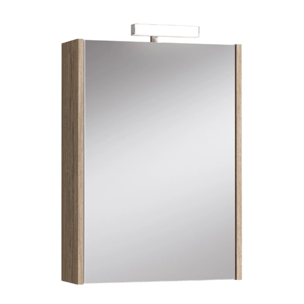 Σετ Έπιπλο 60cm Kora Nabucco Oak με Νιπτήρα, Ντουλάπι Καθρέπτη και Φωτιστικό