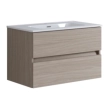 Σετ Έπιπλο 80cm Kora Elm Rousseau με Νιπτήρα, Ντουλάπι Καθρέπτη και Φωτιστικό