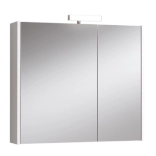 Σετ Έπιπλο 80cm Kora Ash Wood White με Νιπτήρα, Ντουλάπι Καθρέπτη και Φωτιστικό