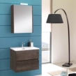 Σετ Έπιπλο 60cm Kora Chateau Oak με Νιπτήρα, Ντουλάπι Καθρέπτη και Φωτιστικό