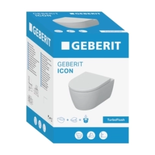 Geberit Icon TurboFlush 53cm Κρεμαστή Λεκάνη με Κάθισμα Soft Closing