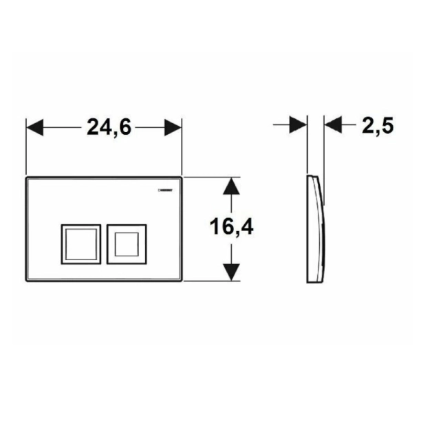 Geberit Delta 35 Πλακέτα Ενεργοποίησης 2 Λειτουργιών White Gloss