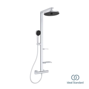 Ideal Standard Ceratherm ALU+ Πλήρης Στήλη Ντους με Θερμοστατική Μπαταρία Silver BD583SI