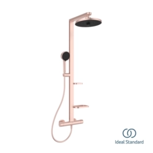 Ideal Standard Ceratherm ALU+ Πλήρης Στήλη Ντους με Θερμοστατική Μπαταρία Rose BD583RO