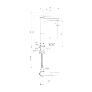Ideal Standard Cerafine O Nuovo BD773AA Μπαταρία Νιπτήρος, χρωμέ