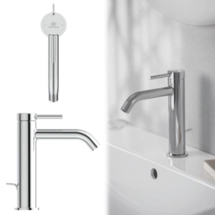 Ideal Standard Ceraline Nuovo BD847AA Μπαταρία Νιπτήρος με Βαλβίδα, Xρωμέ 2