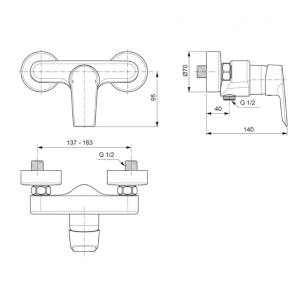 IDEAL STANDARD TESI A6582AA, ΜΠΑΤΑΡΙΑ ΝΤΟΥΣ ΠΛΗΡΗΣ, ΧΡΩΜΕ