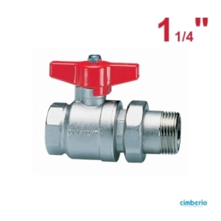 Cimberio Σφαιρικός Διακόπτης Ολικής Ροής Α-Θ με Ρακόρ CIM 346 1 1/4''