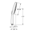 Grohe Rainshower SmartActive 130 26574GN0 Τηλέφωνo Ντους 3 ροών, Brushed Cool Sunrise
