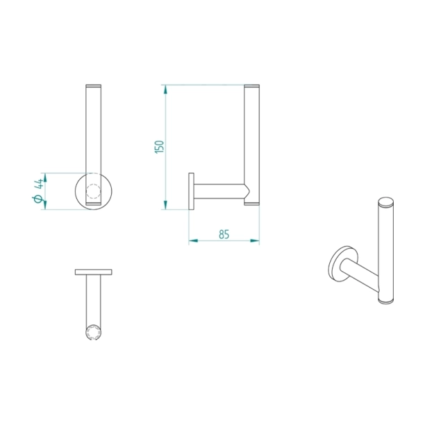 Χαρτοθήκη Verdi Omicron Εφεδρική Μαύρο Ματ - 3025405