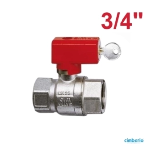 Cimberio Σφαιρικός Διακόπτης Ολικής Ροής Θ-Θ με Κλείδωμα CIM 12SI 3/4''