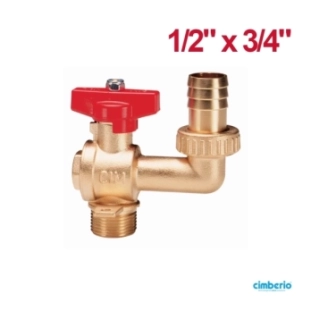 Cimberio Σφαιρικός Διακόπτης Ολικής Ροής 1/2''x3/4'' με Ρακόρ Ποτίσματος CIM 99
