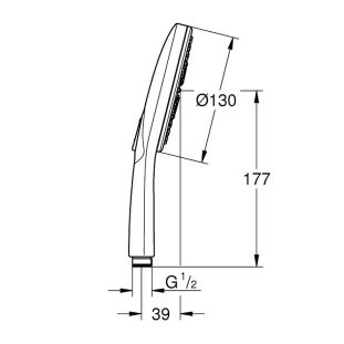 Grohe Rainshower SmartActive 130 26574DC0 Τηλέφωνo Ντους 3 ροών, Supersteel 2