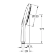 Grohe Rainshower SmartActive 130 26574DC0 Τηλέφωνo Ντους 3 ροών, Supersteel
