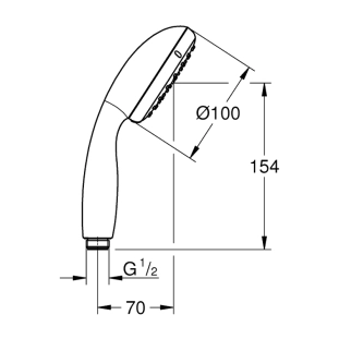 Grohe Tempesta 100 27923001 Τηλέφωνo Ντους, Χρωμέ 2