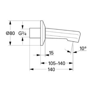 Grohe 13540000 Εκροή Νερού Εντοιχιζόμενης Μπαταρίας Λουτρού 2