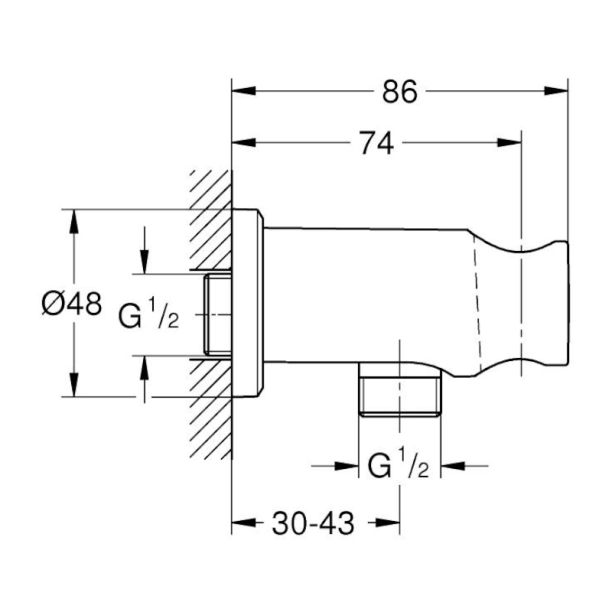 Grohe Rainshower Παροχή-Στήριγμα Supersteel 26658DC0