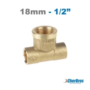 Ορειχάλκινο Ταφ Θηλυκό Κολλητό 18mm x 1/2''