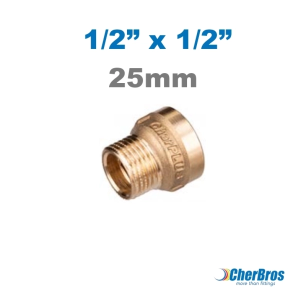 Ορειχάλκινος Μουφομαστός 1/2'' x 1/2'' 25mm