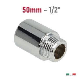 Ορειχάλκινη Προέκταση 50mm Βαρέως Τϋπου 1/2'', Χρωμέ