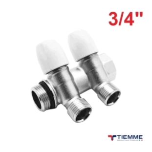 Tiemme Κολλεκτέρ 2 Παροχών με Είσοδο 3/4'' Γωνιακό Maxima 1860023