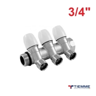 Tiemme Κολλεκτέρ 3 Παροχών με Είσοδο 3/4'' Γωνιακό Maxima 1860018
