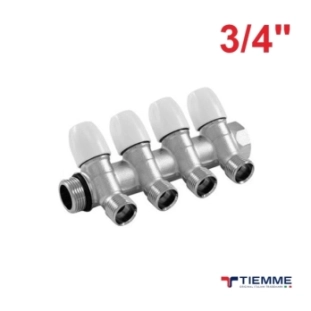 Tiemme Κολλεκτέρ 4 Παροχών με Είσοδο 3/4'' Γωνιακό Maxima 1860014