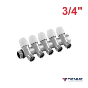 Tiemme Κολλεκτέρ 5 Παροχών με Είσοδο 3/4'' Γωνιακό Maxima 1860016