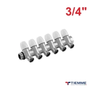 Tiemme Κολλεκτέρ 6 Παροχών με Είσοδο 3/4'' Γωνιακό Maxima 1860085